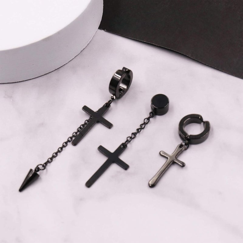 NEWITIN 6 Pairs Stainless Steel Magnetic Stud Earrings for Men Clip on Earring Magnetic Earring Unisex Non Piercing CZ Magnet Studs Diamond Earrings for Women Men - Image 3